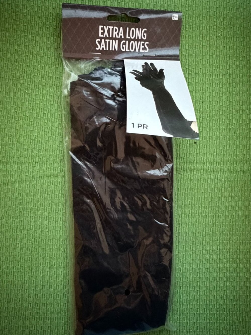 NWT Extra Long Pair Black Satin Gloves - Themed Parties - Novelty Wear